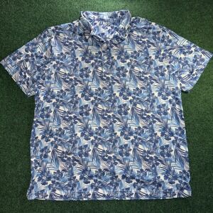 Izod Gold Polo Men's Size XL Floral Blue Print Polo Shirt
